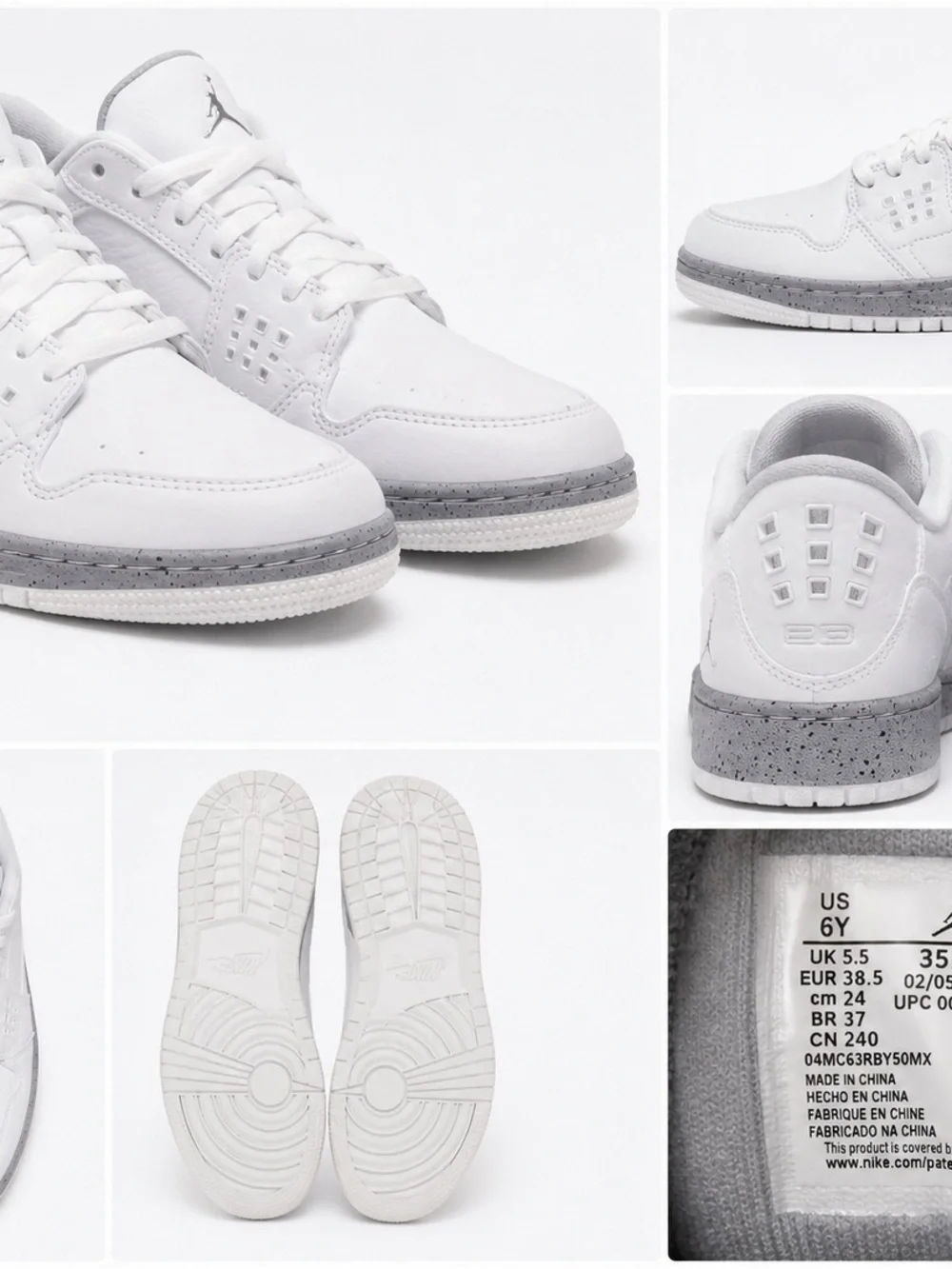 Jordan Men’s White and Gray Low-Top Sneakers